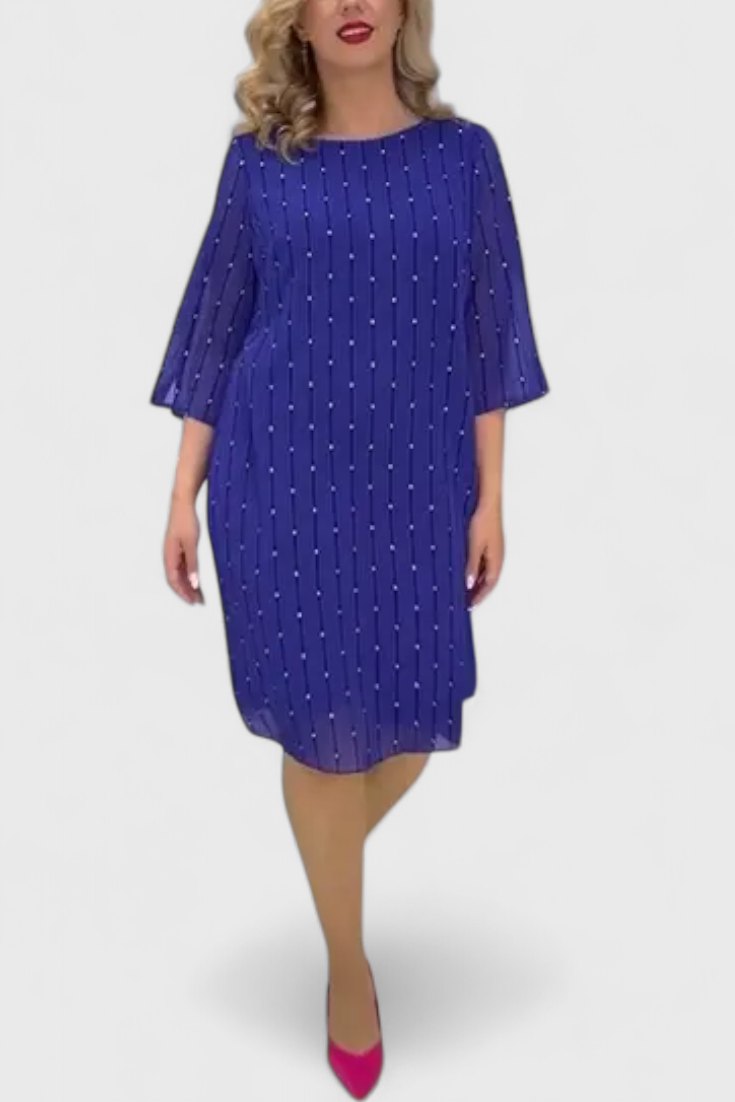 Polly Vestido Elegante de Gasa con Corte Clásico y Caída Fluida