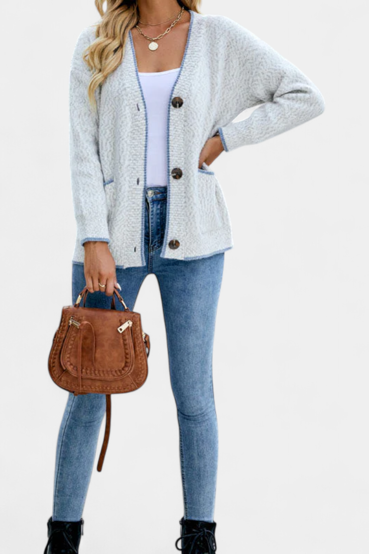 Sana Cárdigan Informal con Bolsillos