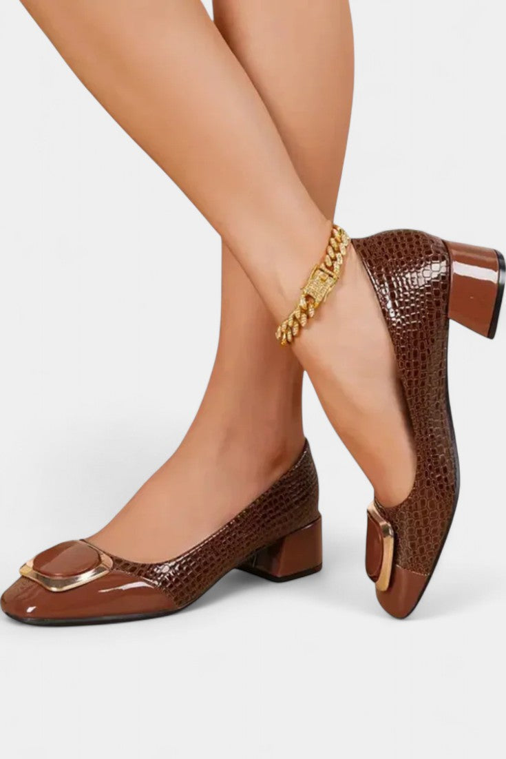 Alessandra Sandalias Ortopédicas de Tacón Bajo con Punta Cerrada