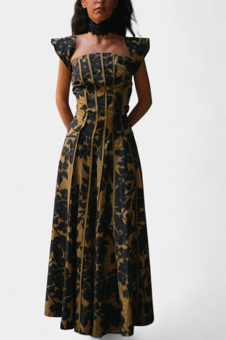 Vinnie Vestido Maxi Sin Mangas de Estampado Vintage