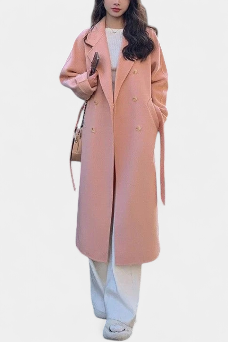 Nadiana Trench Largo con Diseño Atemporal