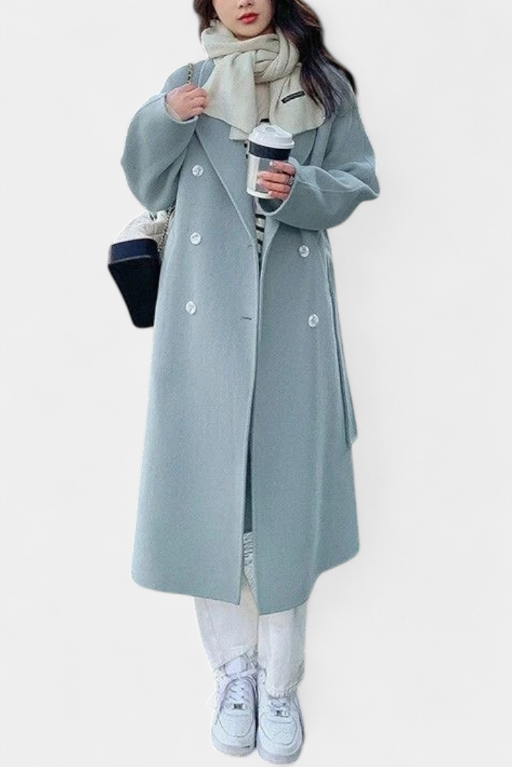 Nadiana Trench Largo con Diseño Atemporal