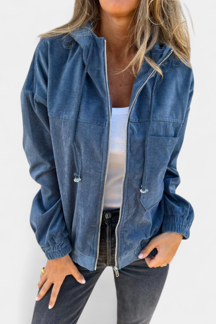 Lorca Chaqueta de Corduroy con Capucha y Cremallera