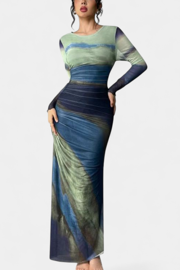 Galene Vestido Midi Ajustado con Capa