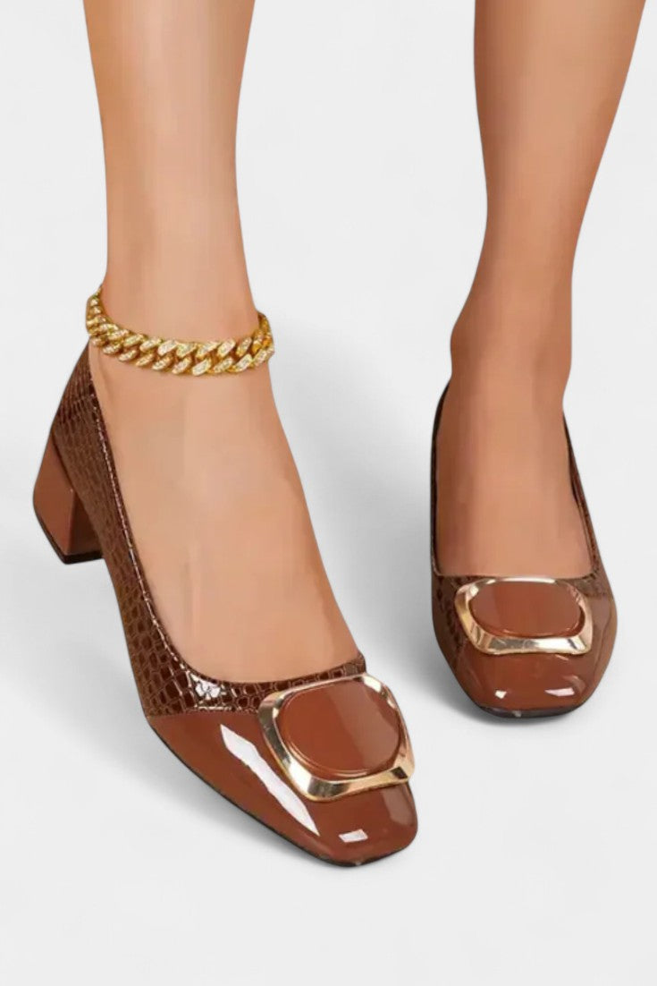 Alessandra Sandalias Ortopédicas de Tacón Bajo con Punta Cerrada