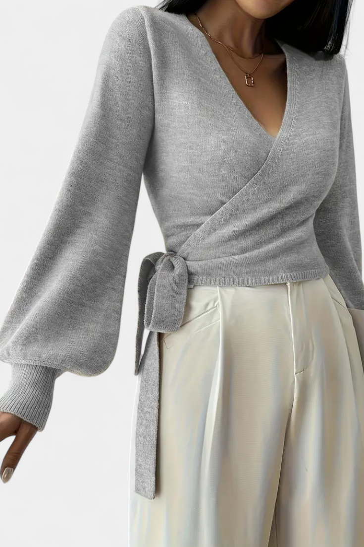 Persephone Suéter con Tirantes Cruzados y Cuello en V