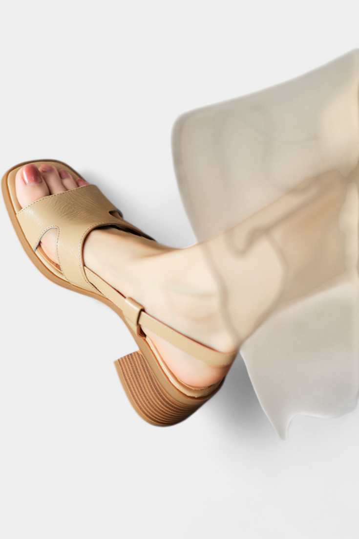 Milie Sandalias Retro con Punta Cuadrada y Tacón Cómodo