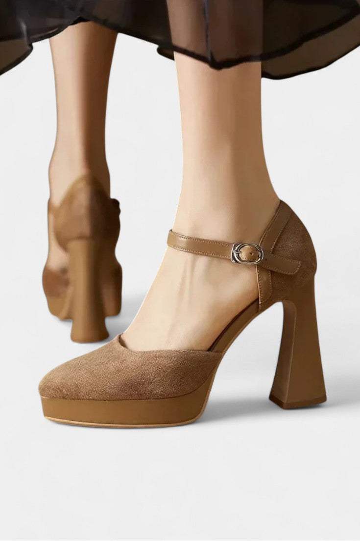 Celeste Mary Janes Elegantes con Plataforma