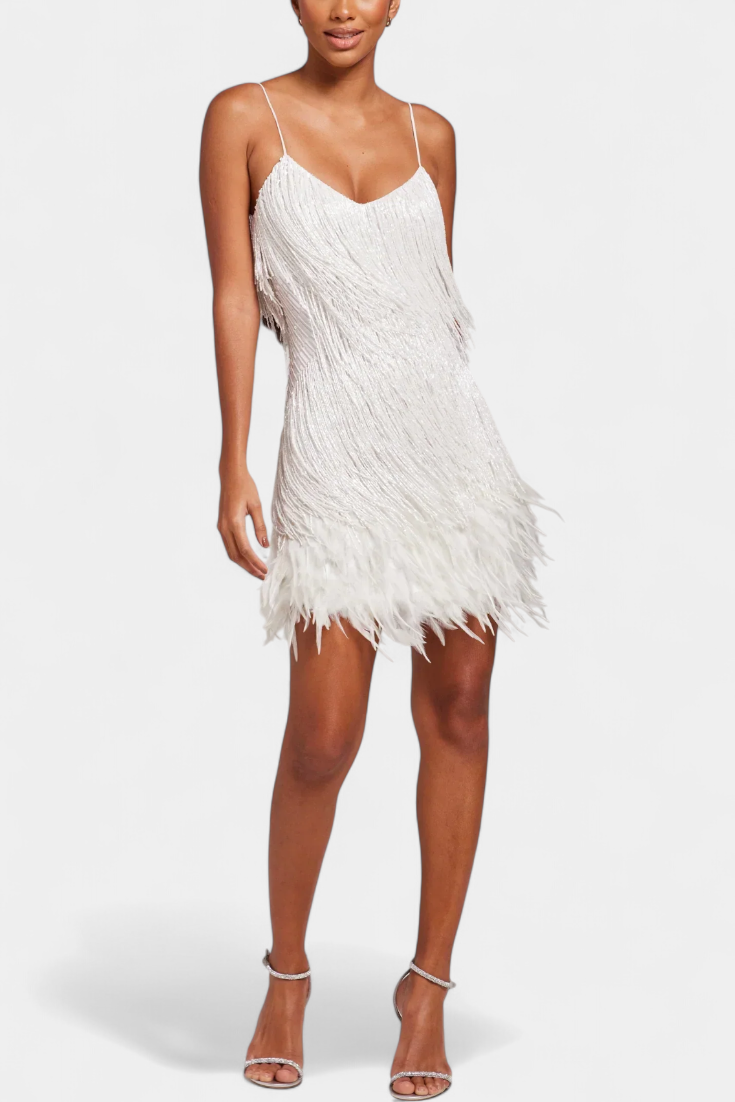Sheril Mini Vestido de Plumas
