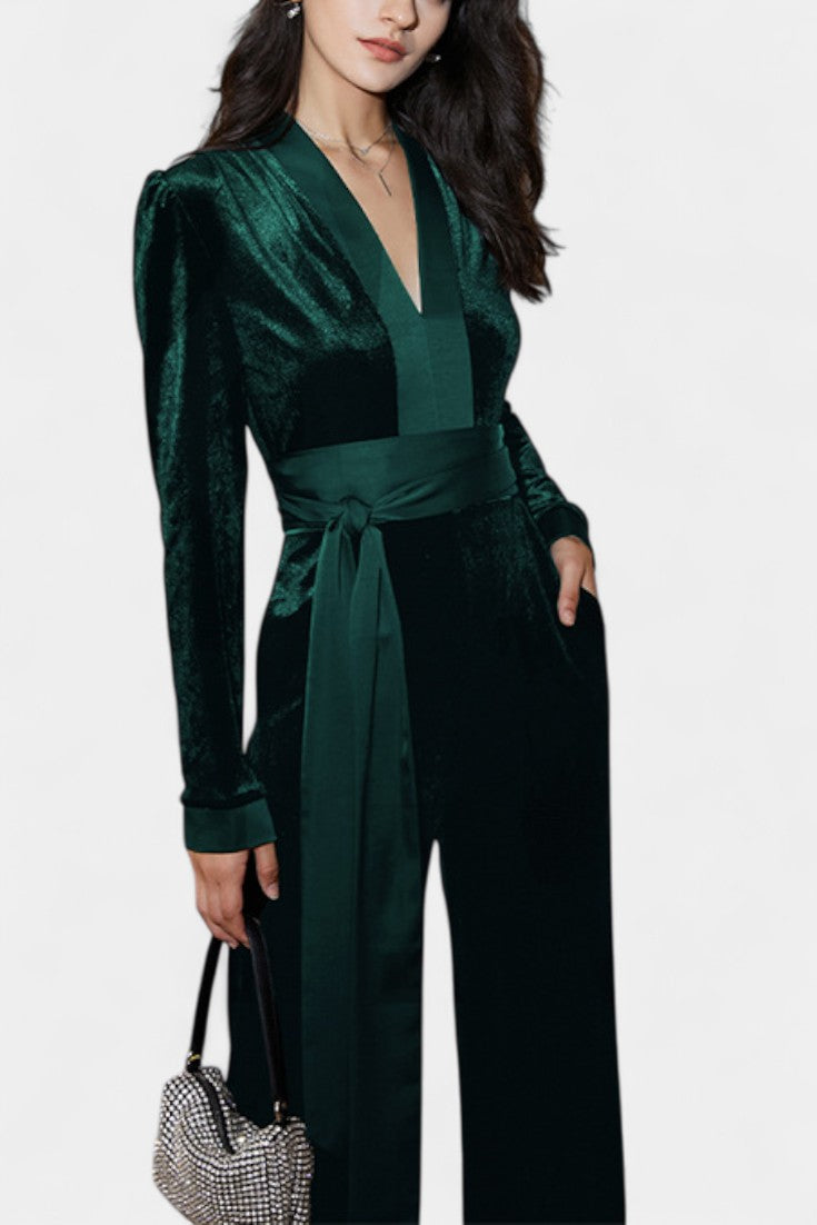 Henrietta Mono de Pierna Ancha con Lazo en la Cintura