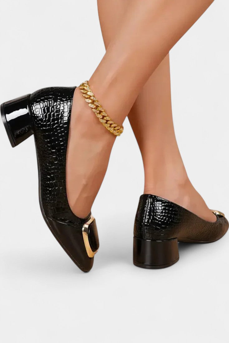 Alessandra Sandalias Ortopédicas de Tacón Bajo con Punta Cerrada