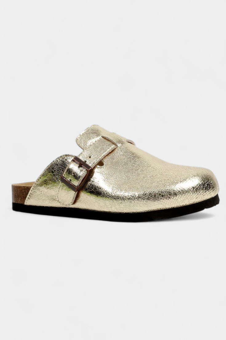 Aubree Zuecos Unisex de Gamuza con Hebilla Ajustable