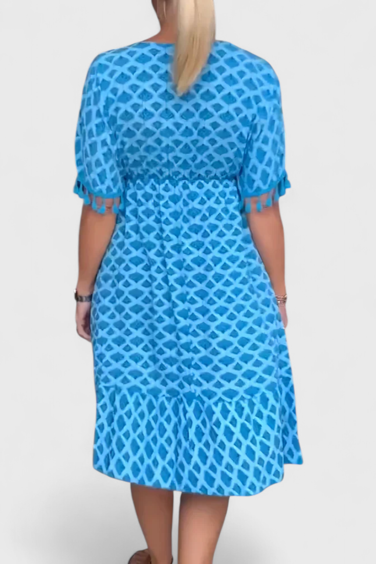 Kirra Vestido Boho Chic con Estampado Geométrico