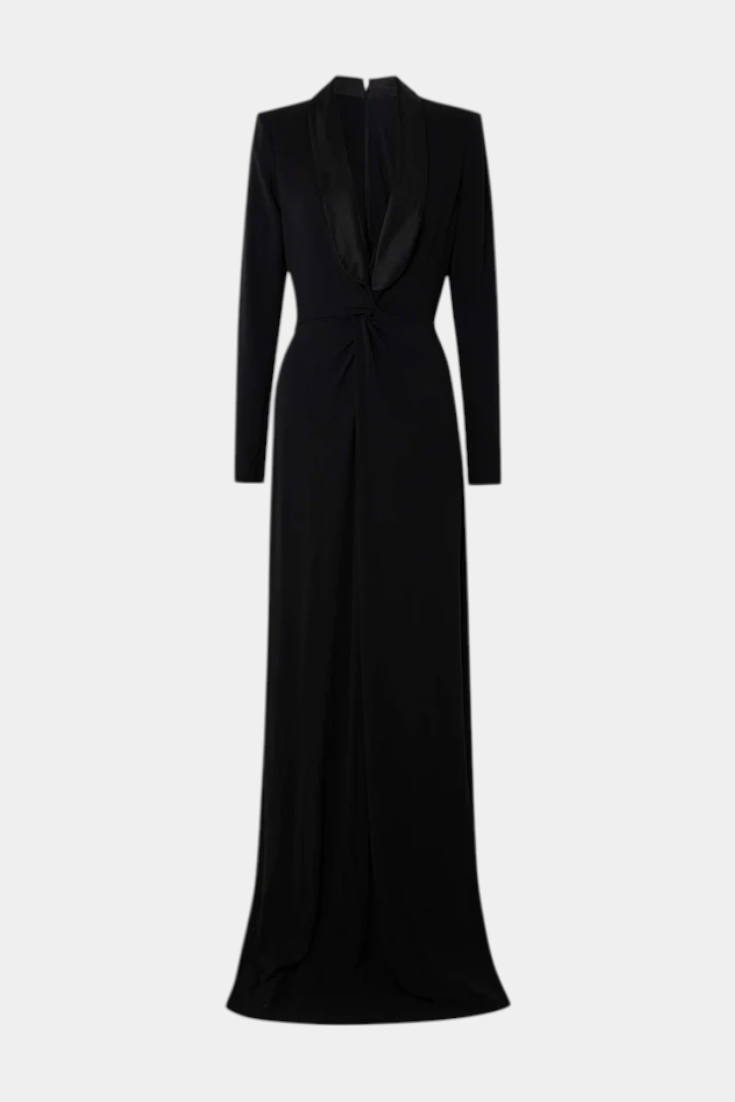 Talara Vestido Maxi Ajustado con Cuello en V Profundo