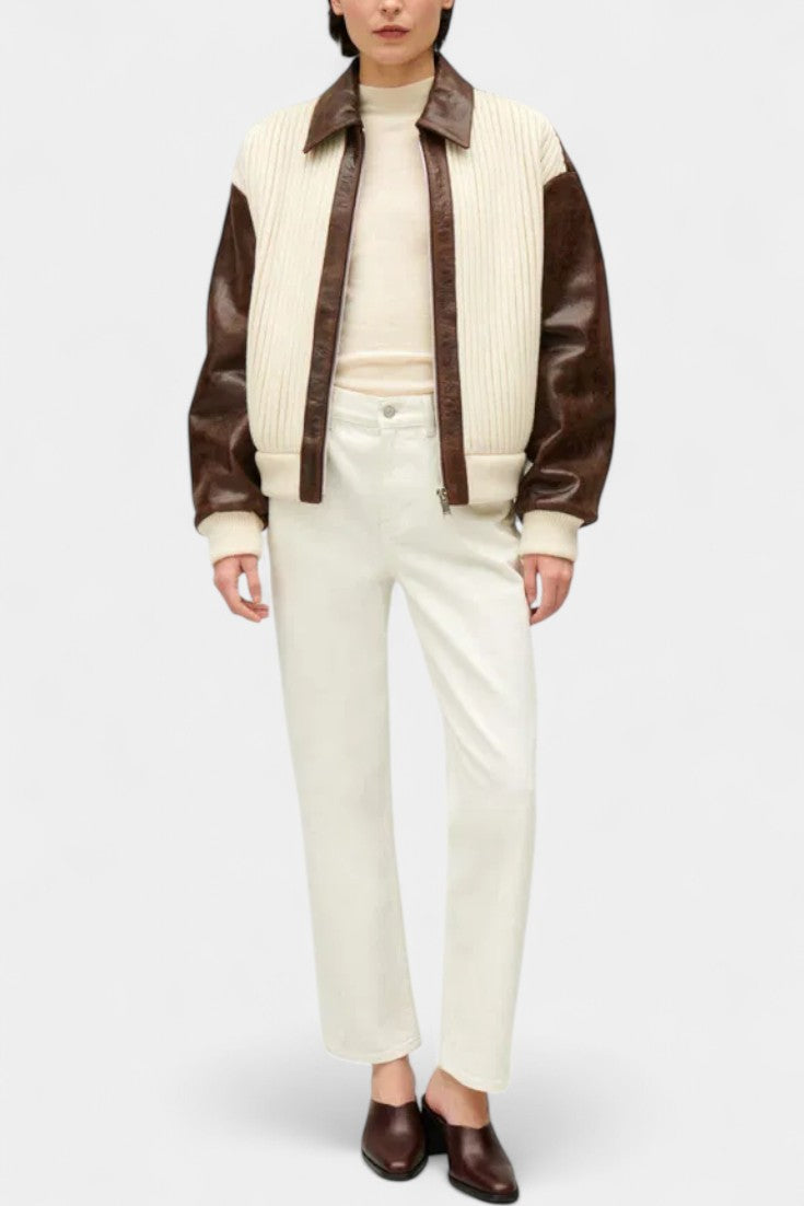 Chaqueta de Punto con Bloques de Color