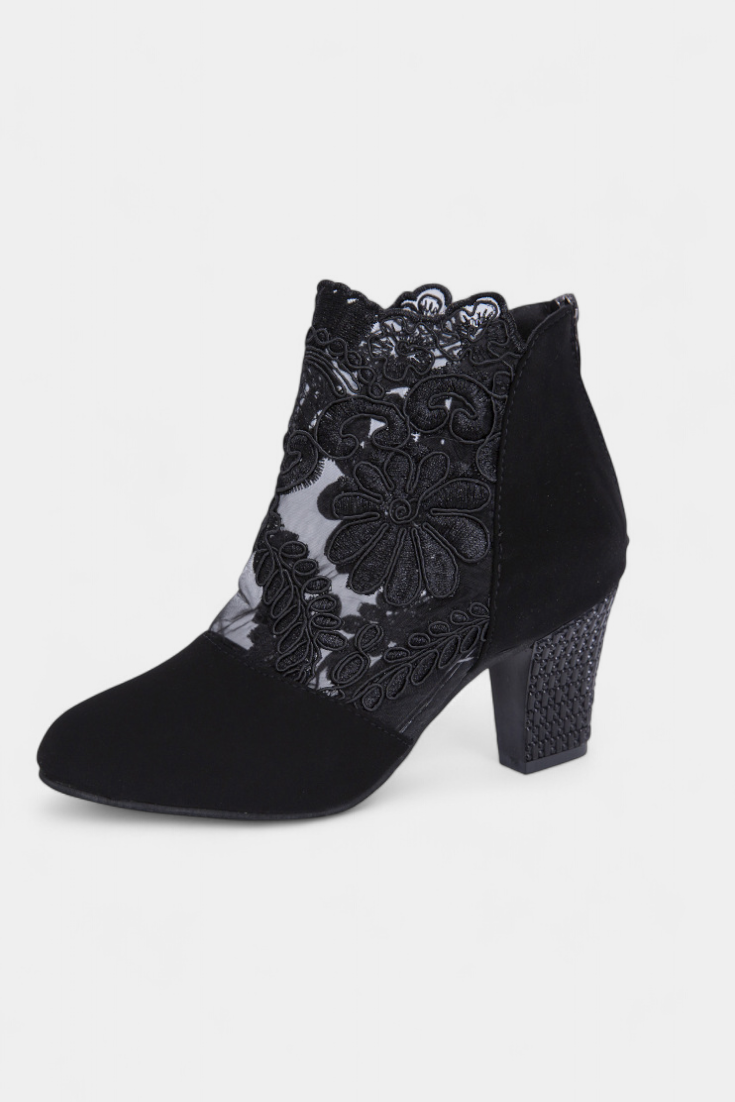 Alaine Tacones Blancos con Encaje Floral