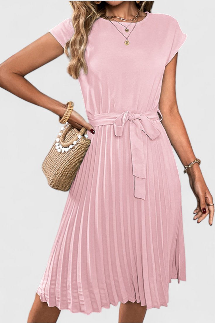 Luxie Vestido Midi Elegante de Tejido Ligero y Corte Fluido