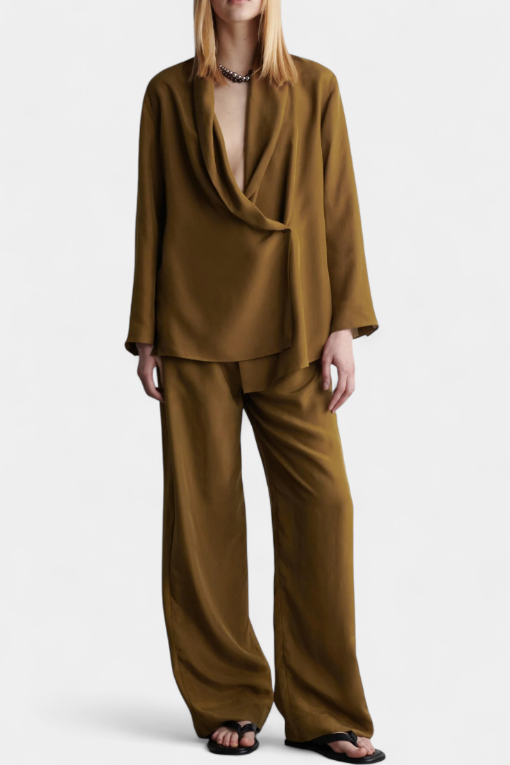 Sue Conjunto de Blazer con Solapa y Pantalones a Juego