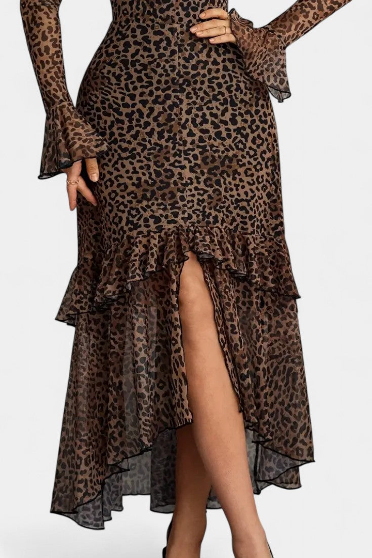 Amali Vestido Maxi de Estampado con Cuello Cuadrado
