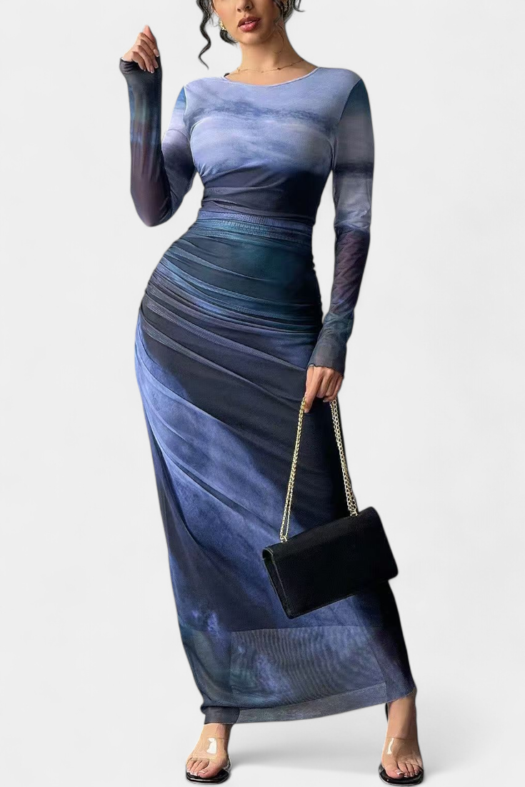 Galene Vestido Midi Ajustado con Capa
