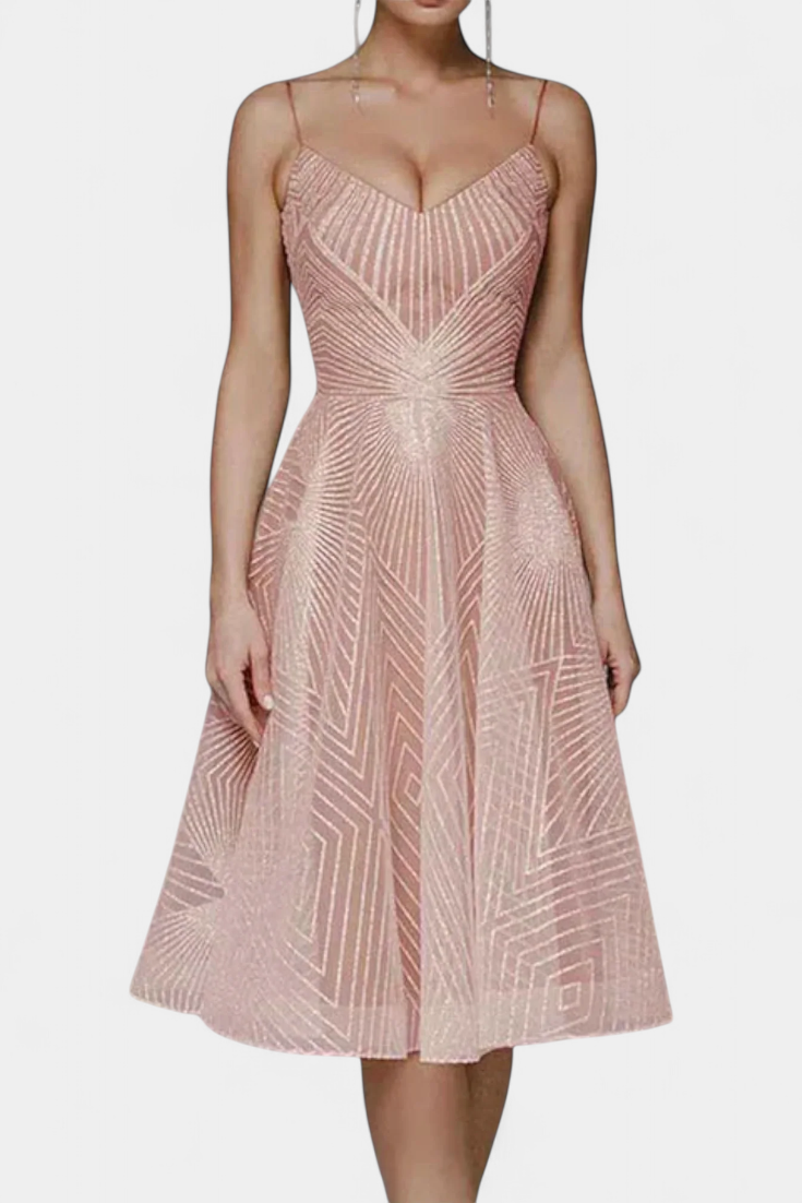 Everleigh Vestido Largo con Bordados y Corte en A