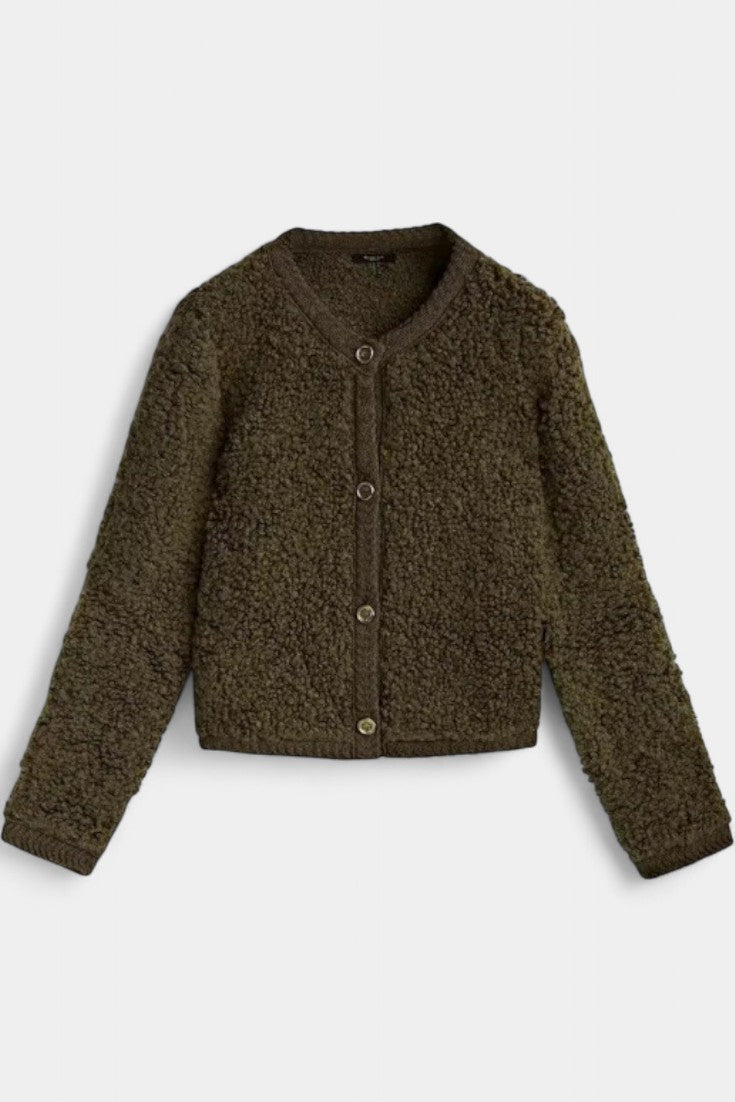 Chenda Cardigan Corto de Textura Peluche