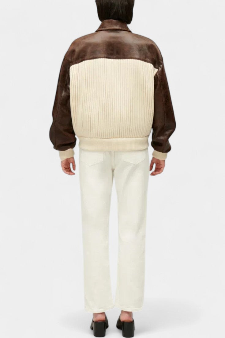 Chaqueta de Punto con Bloques de Color