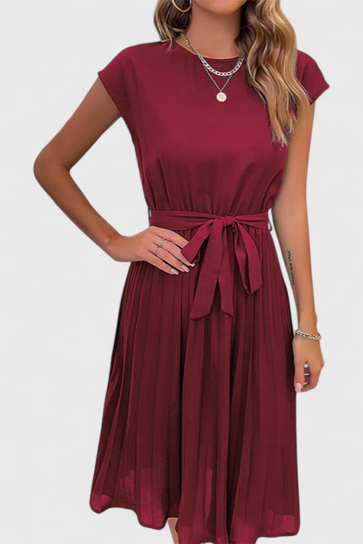 Luxie Vestido Midi Elegante de Tejido Ligero y Corte Fluido