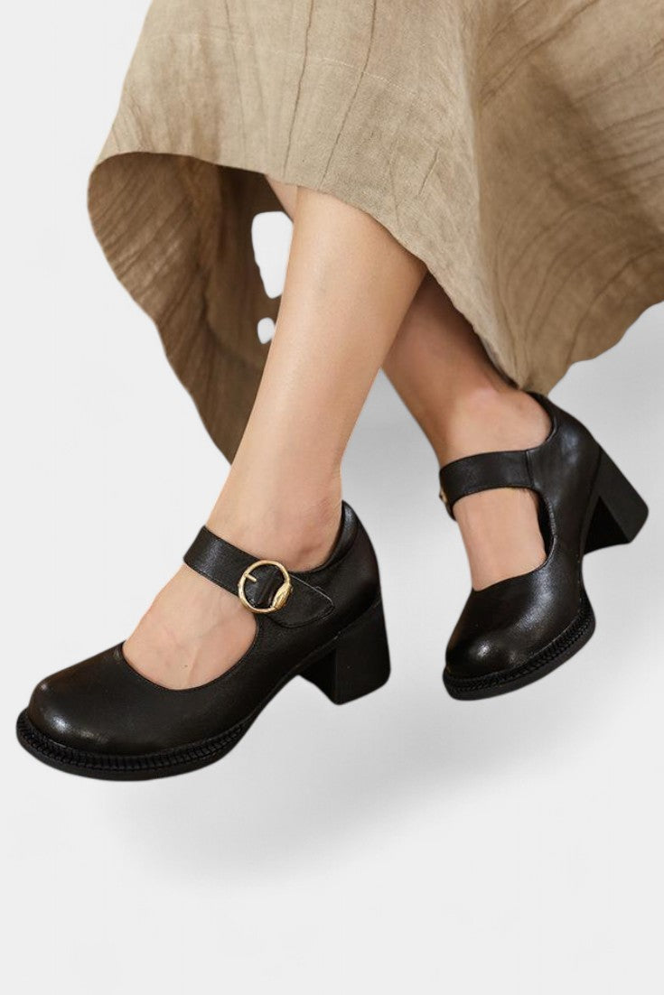 Agnes Zapatos Mary Janes de Cuero