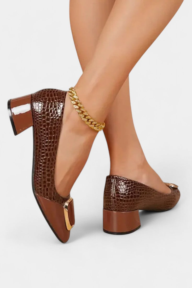 Alessandra Sandalias Ortopédicas de Tacón Bajo con Punta Cerrada