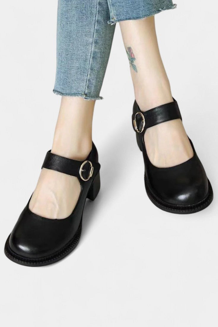 Agnes Zapatos Mary Janes de Cuero