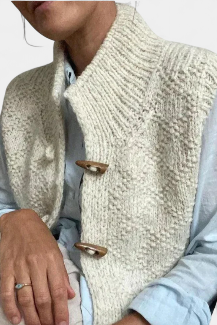 Sofija Cárdigan Sin Mangas con Botones