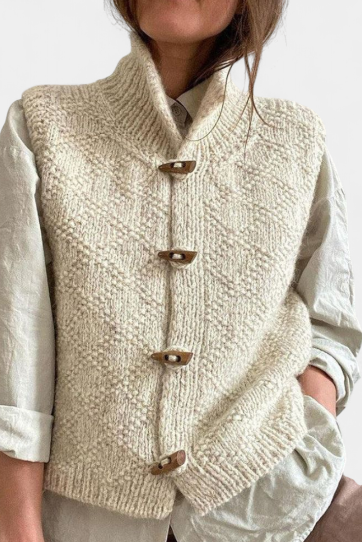 Sofija Cárdigan Sin Mangas con Botones