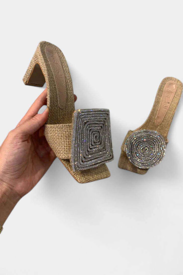 Rita Sandalias Redondas y Cuadradas con Tacón