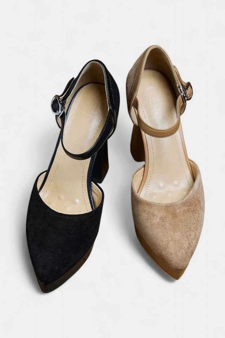 Celeste Mary Janes Elegantes con Plataforma