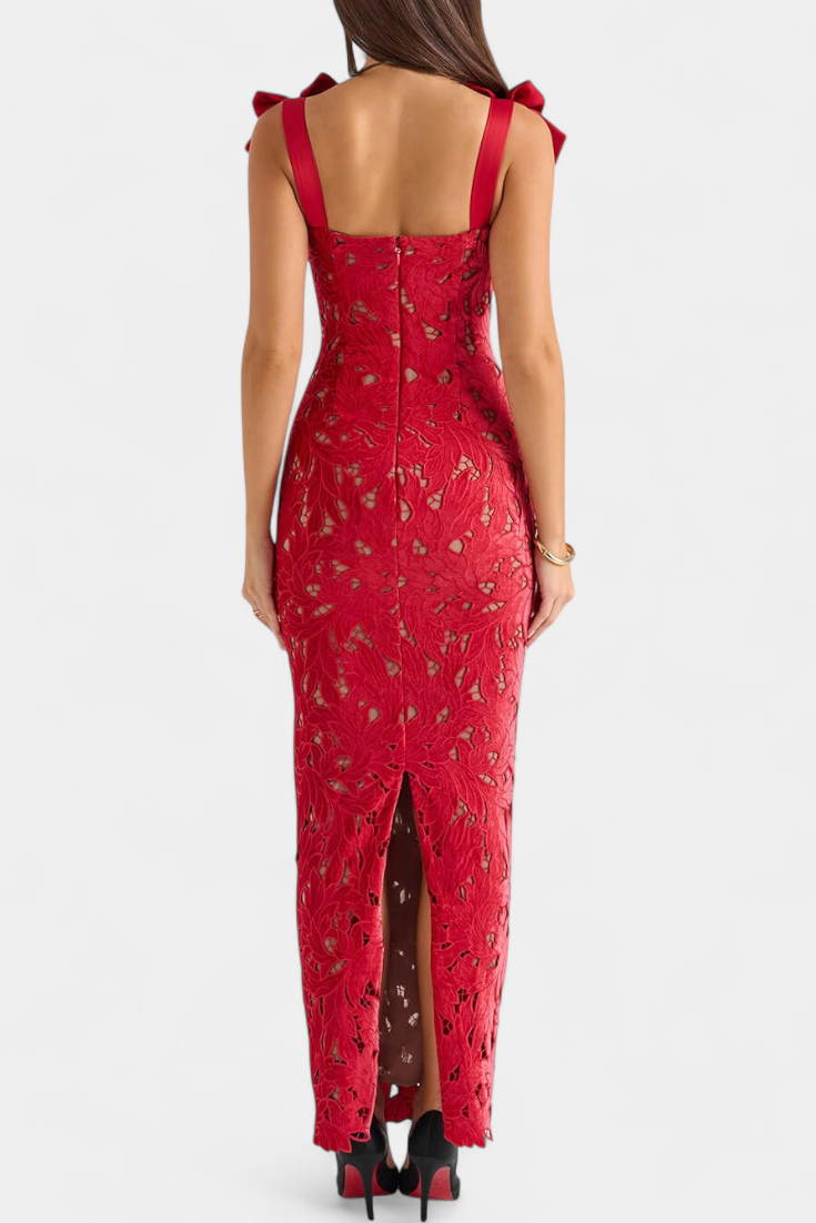 Vasanta Vestido Largo Festivo con Tirantes de Lazo