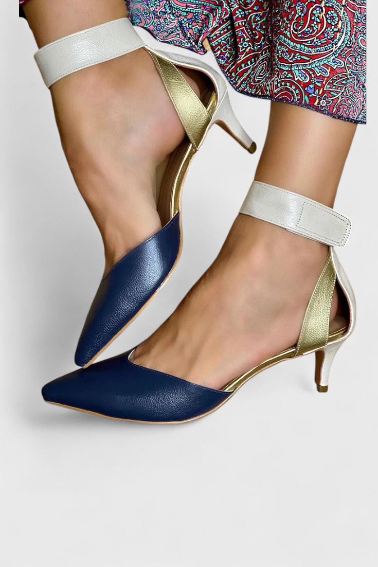 Galfira Zapatos de Tacón Bajo con Punta Afilada y Correa Elegante