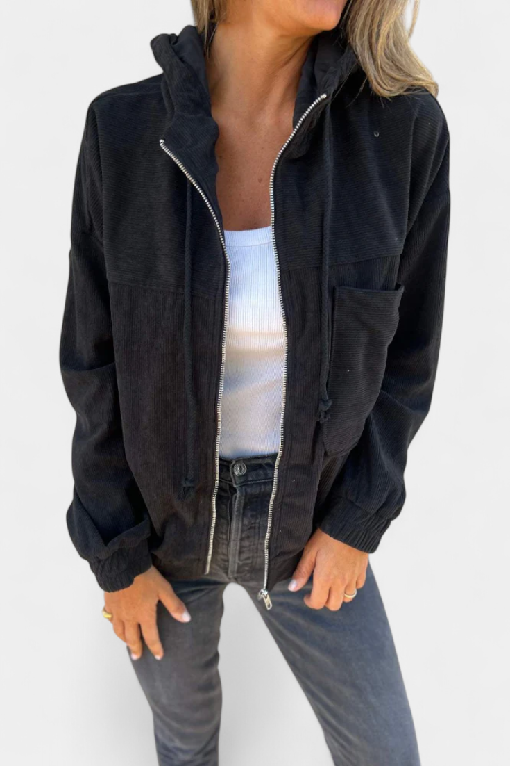 Lorca Chaqueta de Corduroy con Capucha y Cremallera