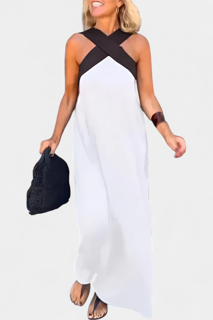 Edith Vestido de Cuello Cruzado con Espalda Descubierta