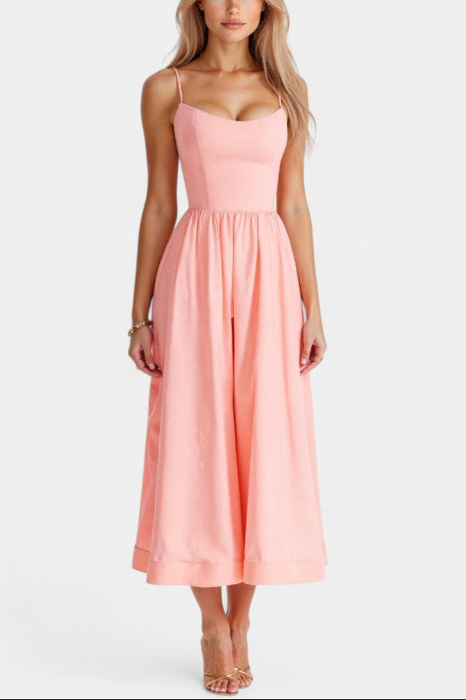 Marvelle Vestido Midi Sin Mangas de Caída Ligera