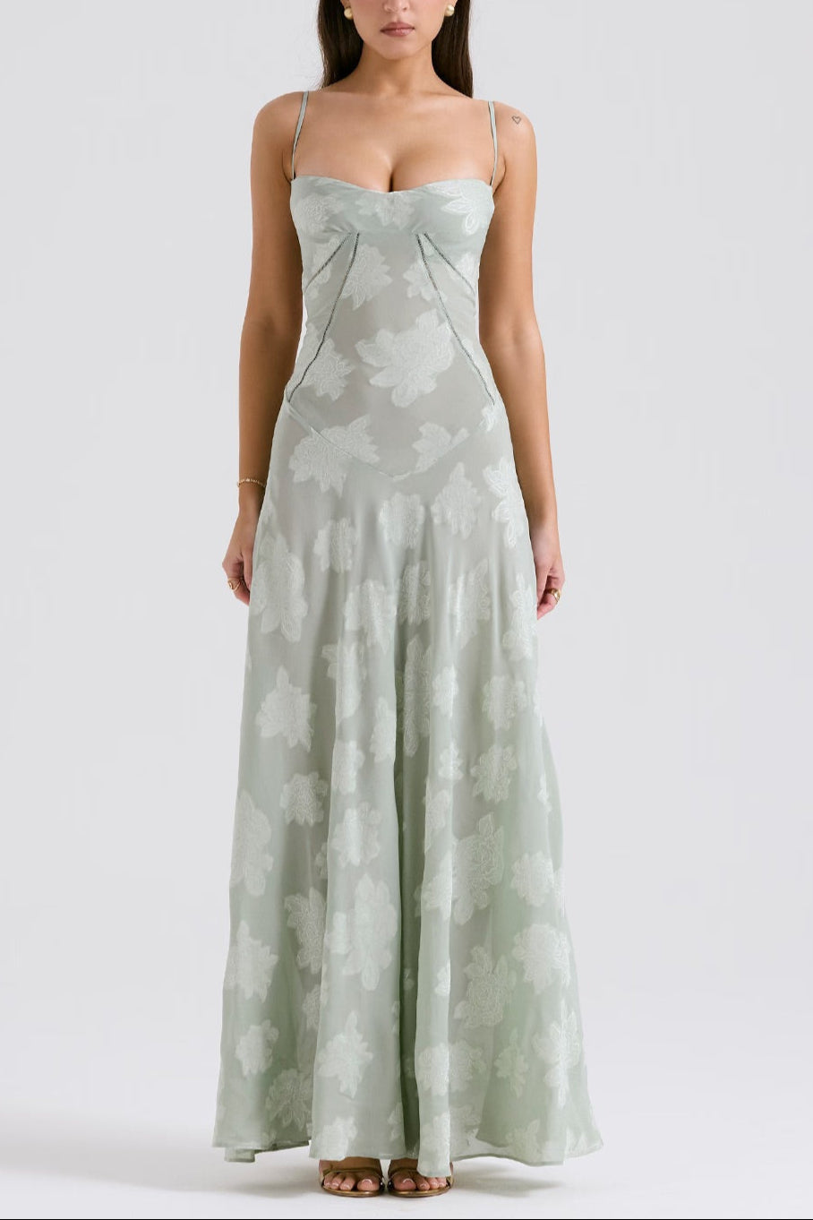 Mabel Vestido de Lentejuelas y Encaje Vintage