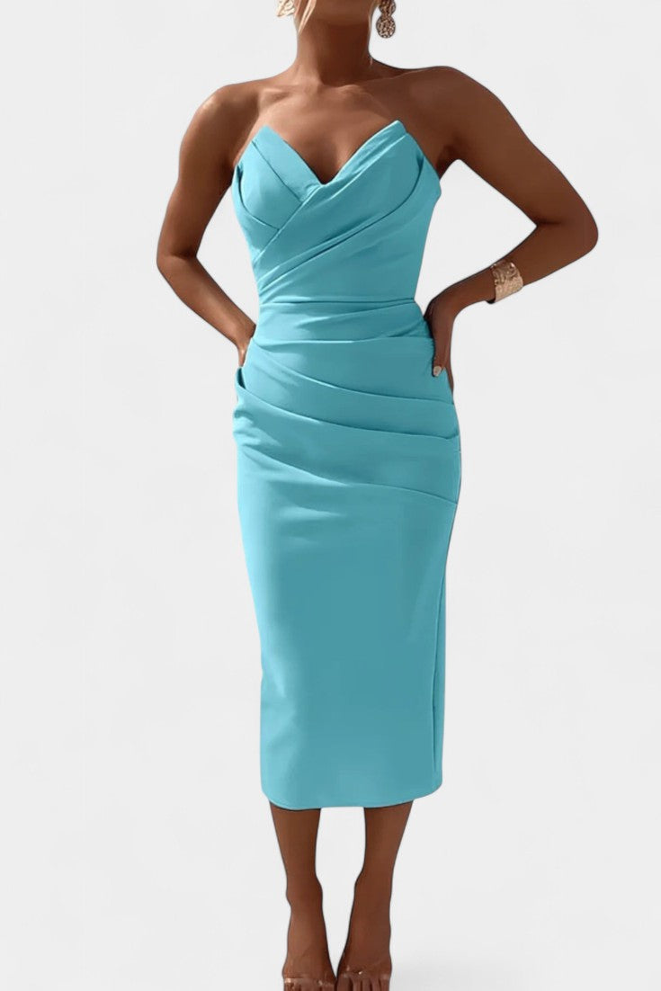 Iveta Vestido Sin Tirantes y Sin Espalda