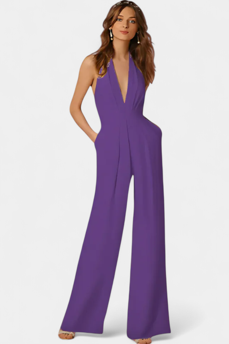 Lila Mono de Pierna Ancha con Elegancia Ligera